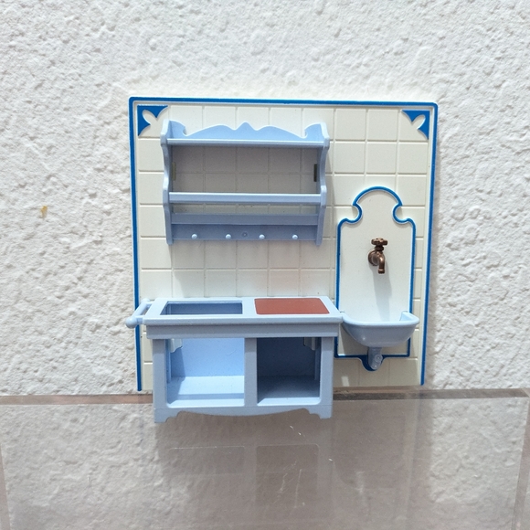 Vintage Playmobil #5322 Kitchen Sink And Wall For Victorian Mansion #5300 - Picture 1 of 10